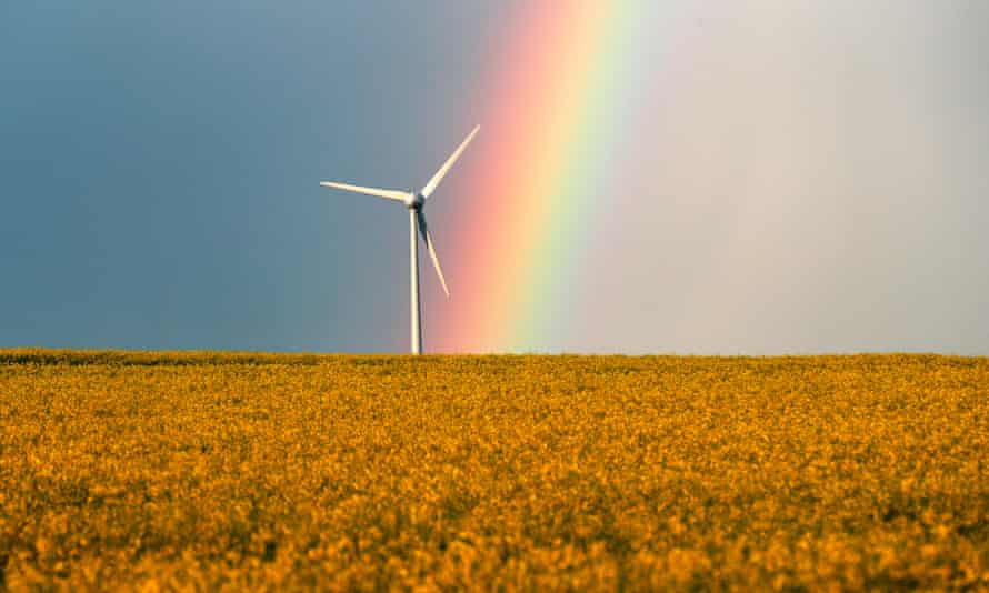 A wind turbine near Wolfsburg, Germany