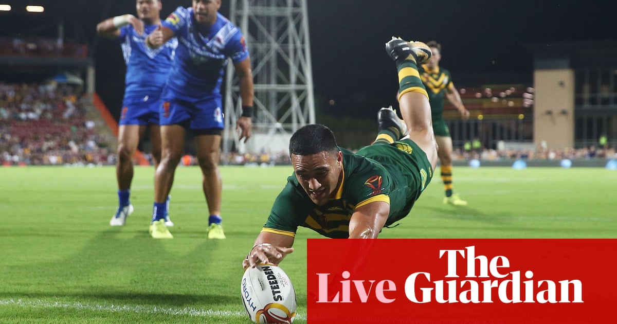 Australia beat Samoa in Rugby League World Cup quarterfinal as it happened Sport The Guardian Australia beat Samoa in Rugby League World Cup quarterfinal as it happened Sport The Guardian