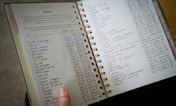 The diary in which Amy notes down her spending