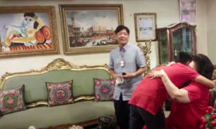 A grab from footage released by the Marcos family, with Femme Couchée VI seen in the upper left corner.