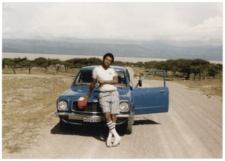 Terefe, soaking it all in during a road trip to Langano in the 80s