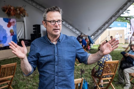 Hugh Fearnley-Whittingstall, seen here speaking at the RHS Hampton Court Palace Garden Festival, finally managed to entice kingfishers to his land.