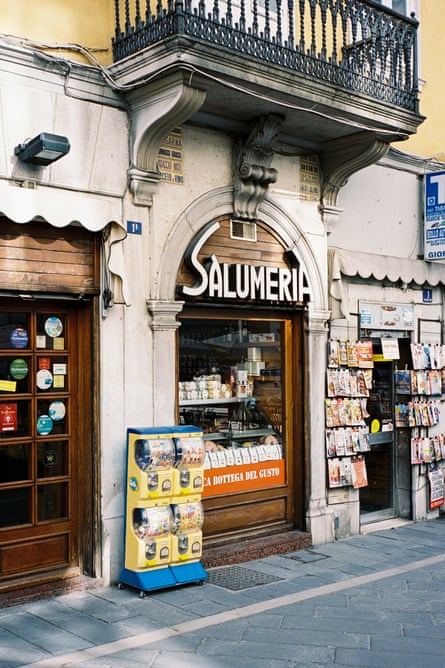 The exterior of a shop – a salumeria.