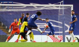 Willian of Chelsea has a shot at goal