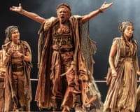 Clare Perkins, centre, in Bacchae at the National Theatre in London.