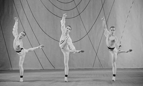 Henry Danton, left, Michael Somes, centre, and Brian Shaw during a scene from Frederick Ashton’s Symphonic Variations performed at the Royal Opera House, London.