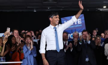 Rishi Sunak at a Conservative party rally