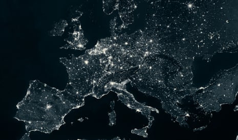 Europe at night from Space Scientist Felix Pharand-Desch nes created the stunning images to highlight mankind's sheer waste of energy.