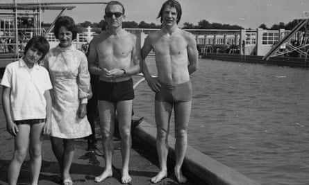 Bono (far left) with his mother Iris, father Bob and brother Norman at Butlin’s, Co Meath, in 1971.