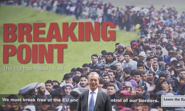 Farage launches a Ukip migration poster during the EU referendum campaign