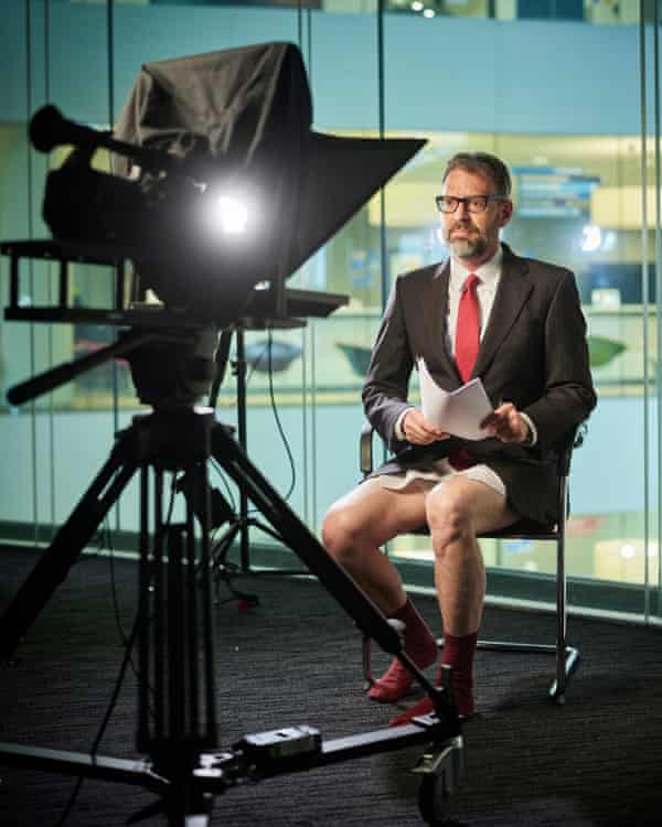 Tim Dowling looking into a teleprompter