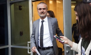 Gawker Media founder Nick Denton walks out of the courthouse in St Petersburg, Florida, during the trial involving Terry ‘Hulk Hogan’ Bollea.