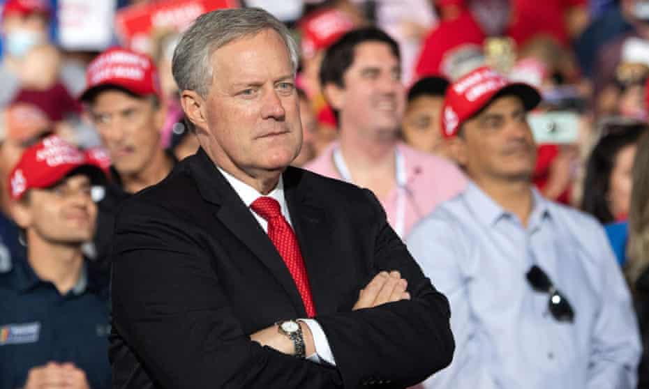 Donald Trump’s final White House chief of staff, Mark Meadows, in October 2020.