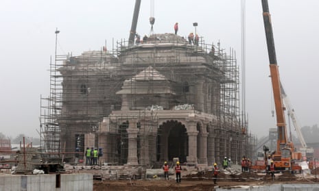 The huge Ram Mandir temple still under construction