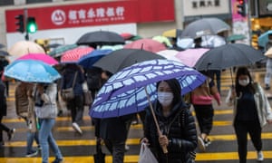 People wearing face masks in Hong Kong
