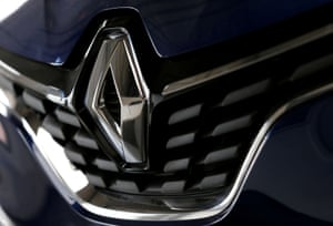 The logo of French car manufacturer Renault is seen at a dealership of the company in Bordeaux, France.