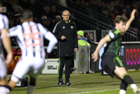 Celtic interim manager Martin O’Neill watches on