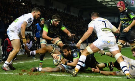 Cobus Reinach will not be denied as he goes over for the try that sealed Northampton’s comeback victory.