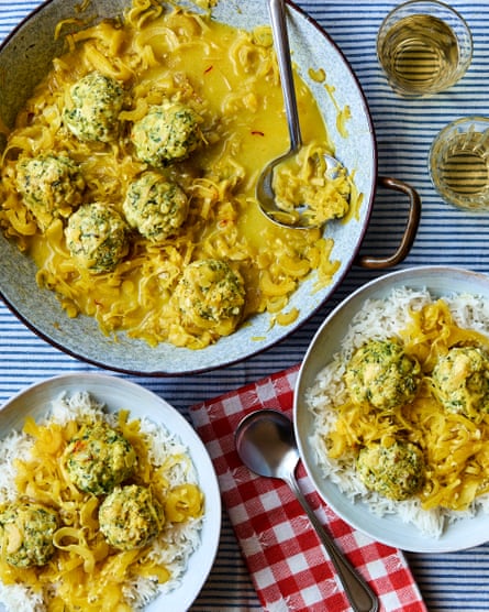 Honey & Co’s green fishballs in a lemon saffron sauce.