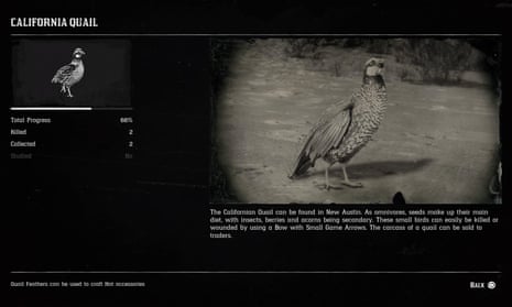 A quail in Red Dead Redemption 2.