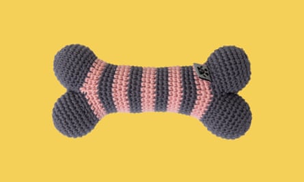 Crochet bone chew toy