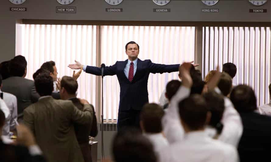 Leonardo DiCaprio as Jordan Belfort in Scorsese’s The Wolf of Wall Street.