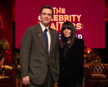 Ed and Claudia posing on the set of Celebrity Traitors Uncloaked