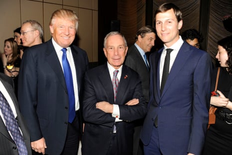 Mike Bloomberg with Donald Trump and Jared Kushner at the New York Observer’s 25th anniversary in 2013.