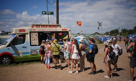 Queuing for ice cream.
