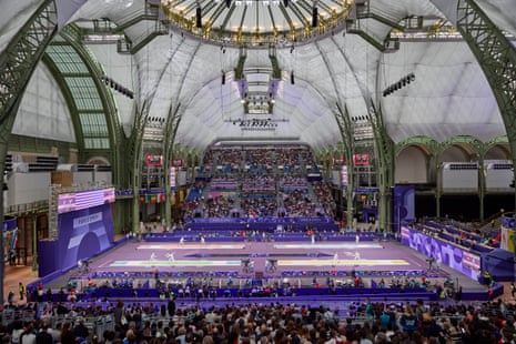 The very first fencing matches take place at the Grand Palais