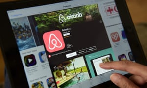 Airbnb app on a tablet
