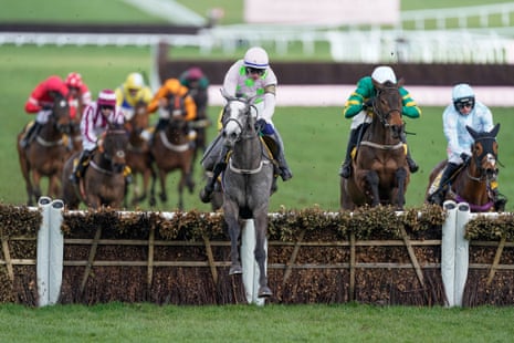 Paul Townend riding Lossiemouth clears the last to win the Triumph Hurdle.