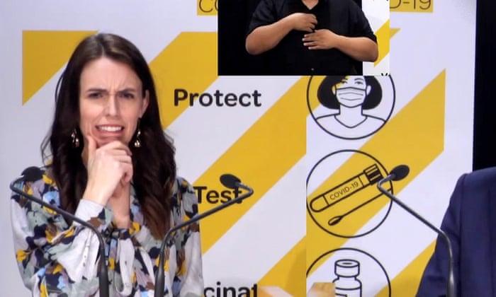 NZ prime minister Jacinda Ardern is asked a tough question by a reporter during Thursday’s Covid-19 briefing
