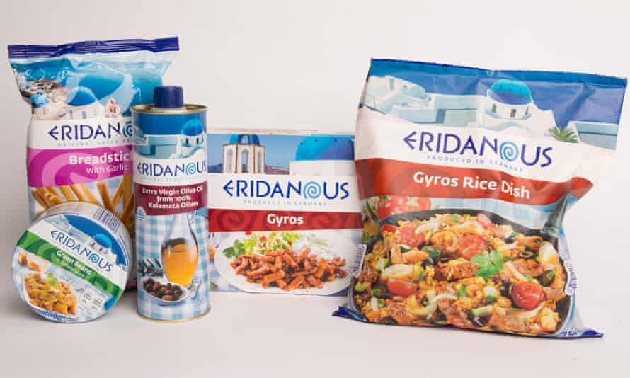Greek food packages from Lidl.