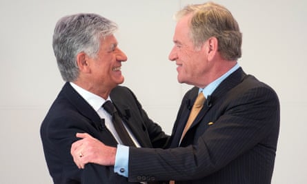Maurice Lévy of Publicis, left, with John Wren of Omnicom in 2013.