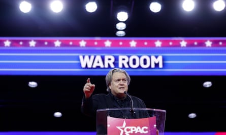 Steve Bannon speaks at CPAC in National Harbor, Maryland on 3 March 2023.