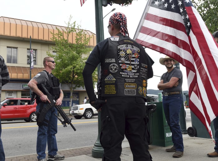 Rightwing Vigilantes On Armed Patrol After Fake Rumours Of Antifa Threat Us News The Guardian