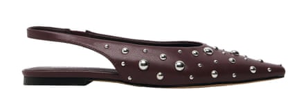 burgundy with silver studs