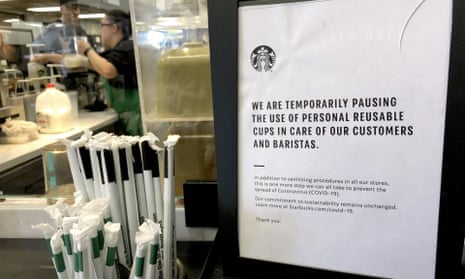 A sign at a Starbucks in the US in March