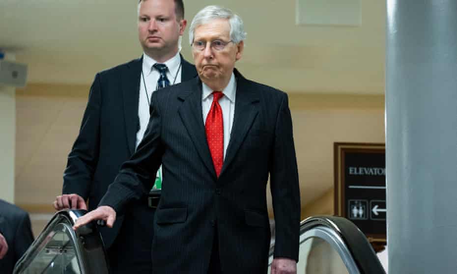 Mitch McConnell on Capitol Hill in Washington DC on 25 September 2019.