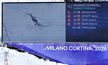 A video committee shows Lindsey Vonn’s crash.