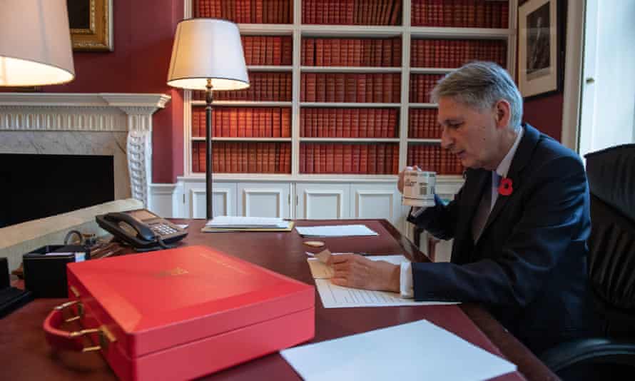 Philip Hammond prepares his budget speech in his office in Downing Street