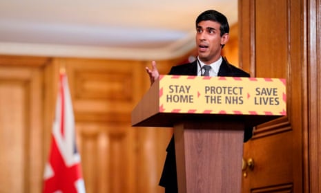 Britain’s chancellor of the exchequer, Rishi Sunak, at the daily Downing Street briefing.