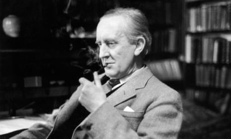 JRR Tolkien, in his study at Merton College, Oxford, in 1956.