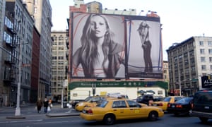 A billboard featuring Kate Moss for Calvin Klein jeans, in Times Square, New York, 2007