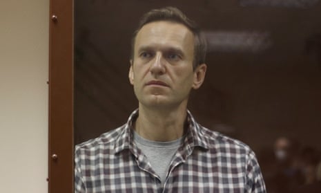 Alexei Navalny during a court hearing in Moscow last weekend