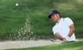 Xander Schauffele plays out of a bunker at Valhalla