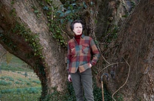 Photographed at home in Gatcombe Park in February 2020 for one of three official 70th birthday pictures, wearing a typically relaxed look of overshirt and roll neck.