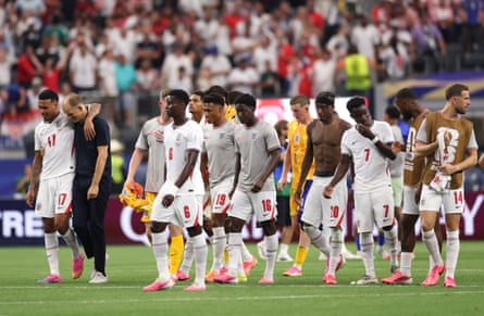 The England team in Dallas Stadium, Texas, this week.