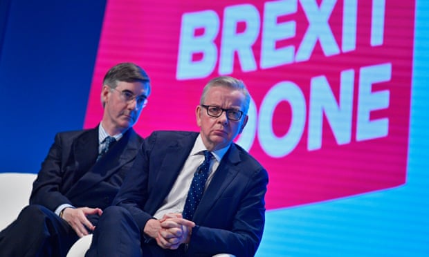 Jacob Rees-Mogg and Michael Gove at the Conservative party conference.